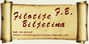 Filotije Biljetina vizit kartica
